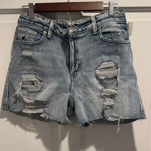Maurices Light Blue Distressed Jean Shorts
